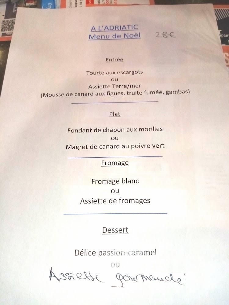 A L'Adriatic - Menu Image 1